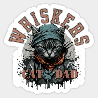 Grunge Cat Dad Sticker